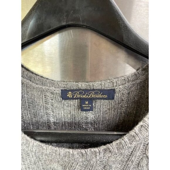 Brooks Brothers Women's size M Grey Cable Knit Short Sleeve Sweater Dress Knee L - Picture 2 of 11